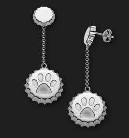 Ambrosini Jewels - Orecchini Argento 925° Tappo Finitura Bianca Zampa (OTA 01 01)  JEWELRY