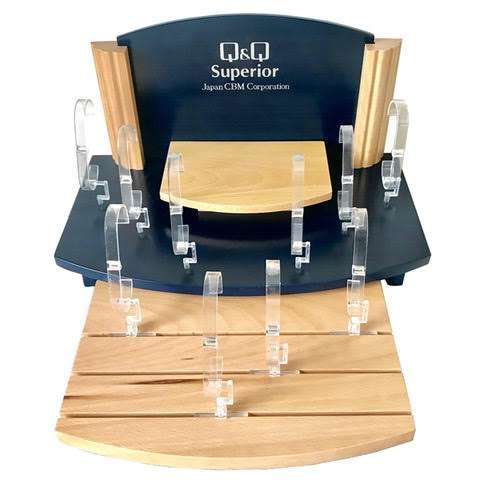 Q&q Official 12 Watch display  - natural wood (q&q expo)