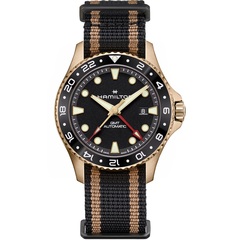 Hamilton Men's Watch (H82565930) - Khaki Navy Scuba GMT Automatic
