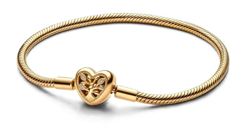 PANDORA MOMENTS FAMILY TREE HEART CLASP SNAKE CHAIN - Size 18 (563516C01-18)