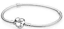 PANDORA MOMENTS COLLECTION HEART CLASP SNAKE CHAIN BRACELET - Size 18 (590719-18)