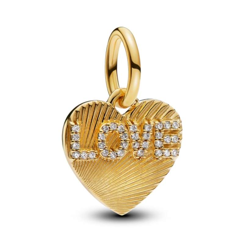 PANDORA CHARMS ENGRAVABLE LOVE HEART DANGLE (763604C01)