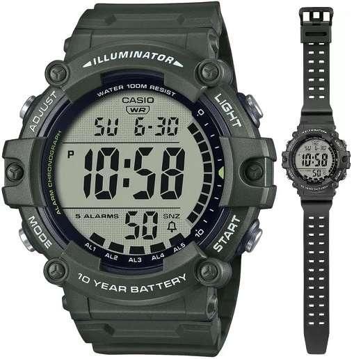 CASIO SPORT DIVER - ILLUMINATOR WORLDTIME - LONG STRAP (AE-1500WHX-3AVDF)