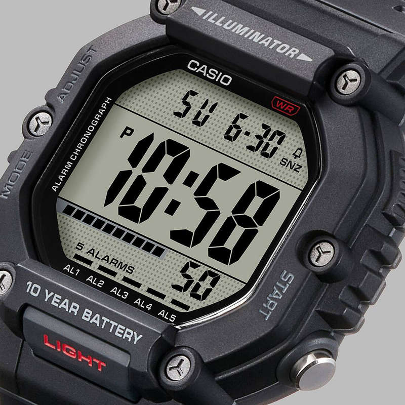 CASIO SPORT COLLECTION OVERSIZE 10 YEARS BATTERY - BLACK (AE-1600H-1AVEF)