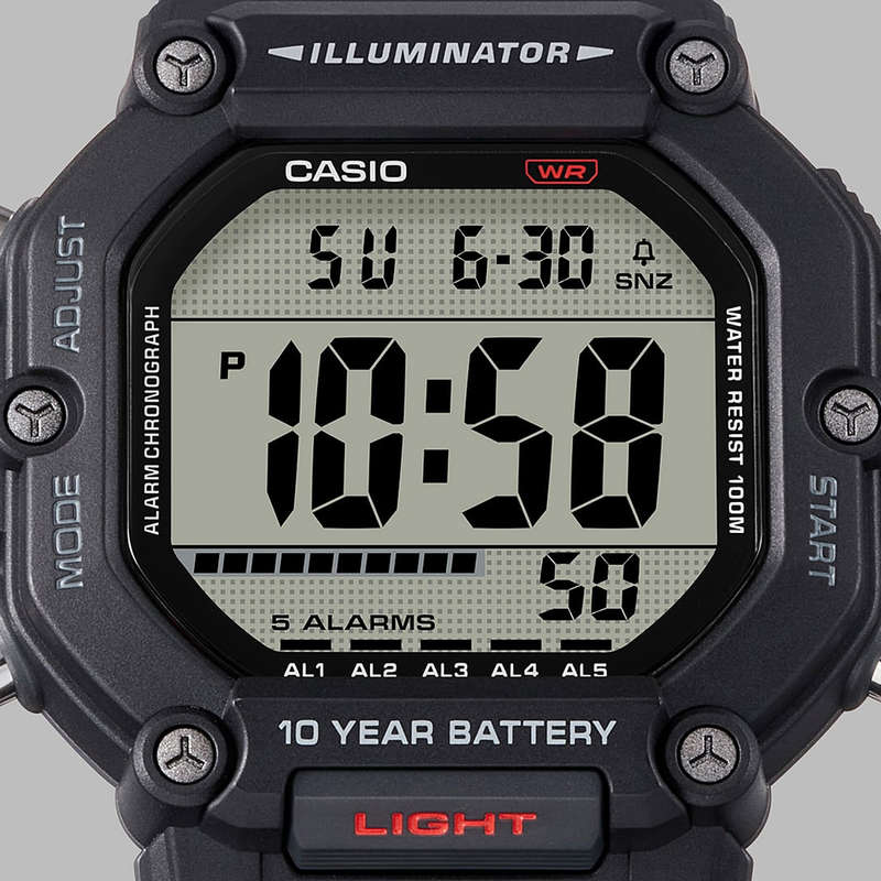 CASIO SPORT COLLECTION OVERSIZE 10 YEARS BATTERY - BLACK (AE-1600H-1AVEF)
