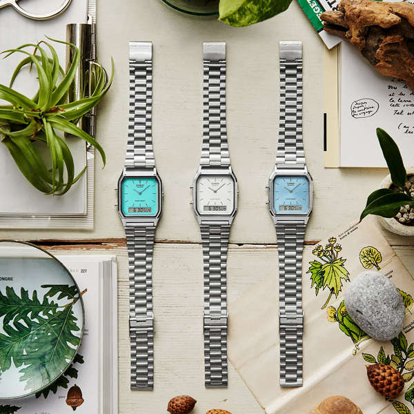 CASIO VINTAGE EDGY COLLECTION SUNRAY DIAL - LIGHT BLUE (AQ-230A-2A1MQYES)