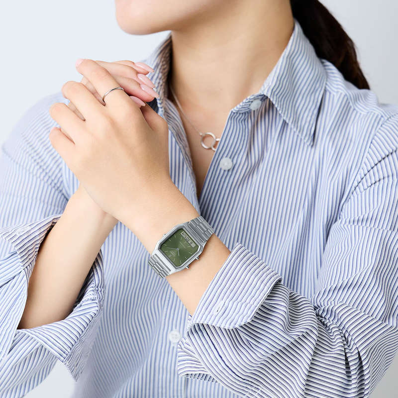 CASIO VINTAGE EDGY COLLECTION SUNRAY DIAL - GREEN MOSS (AQ-230A-3AMQYES)