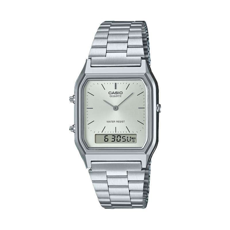 CASIO VINTAGE EDGY COLLECTION SUNRAY DIAL - SILVER (AQ-230A-7AMQYES)