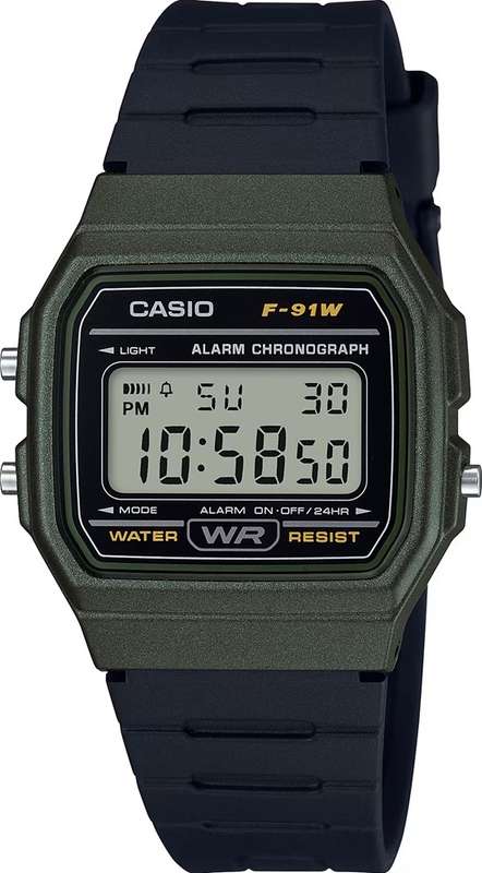 CASIO VINTAGE F-91 BIO RESIN STRAP - FOREST GREEN (F-91WM-3ADF)