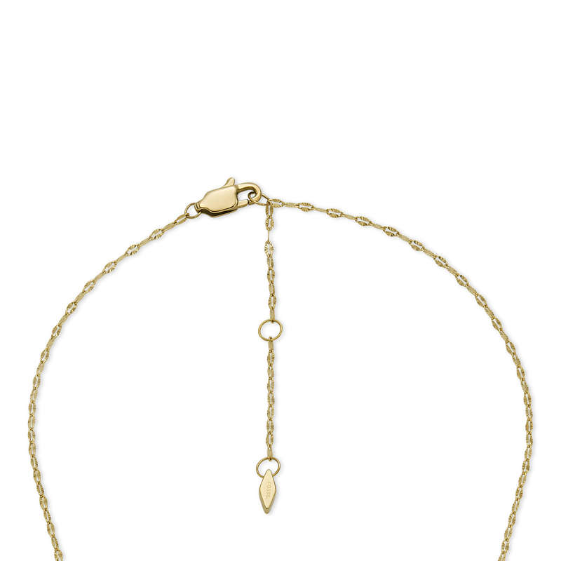 Fosssil Women's Sadie Scalloped Edge Gold-Tone Stainless Steel Pendant Necklace (JF04382710)