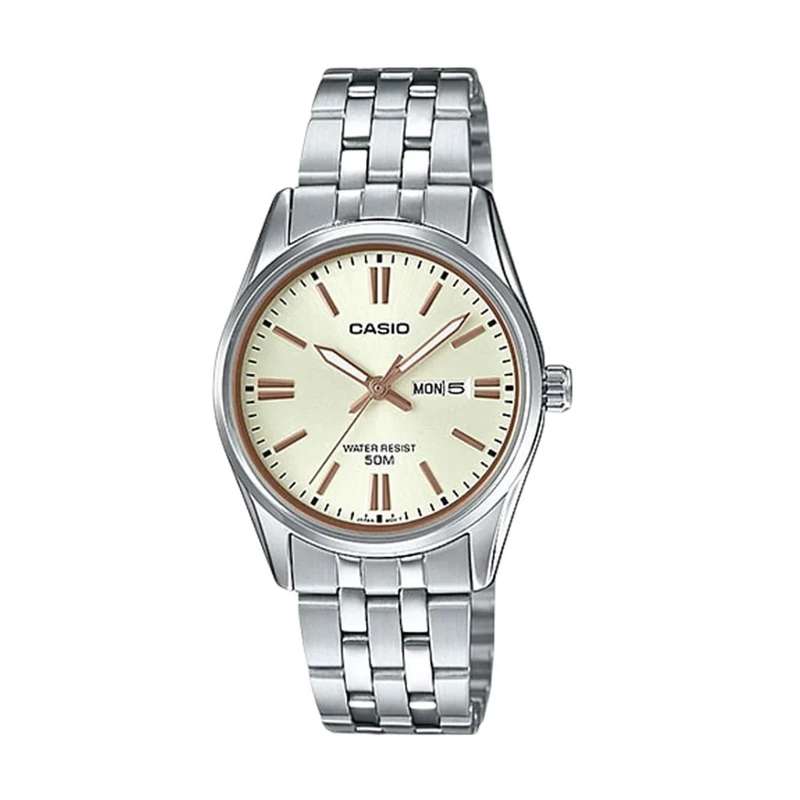 CASIO COLLECTION LADY DAY & DATE - CHAMPAGNE (LTP-1335D-9AVDF)