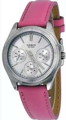 CASIO COLLECTION LADY MULTIFUNCTION LEATHER - SILVER (LTP-2088L-4AVDF)