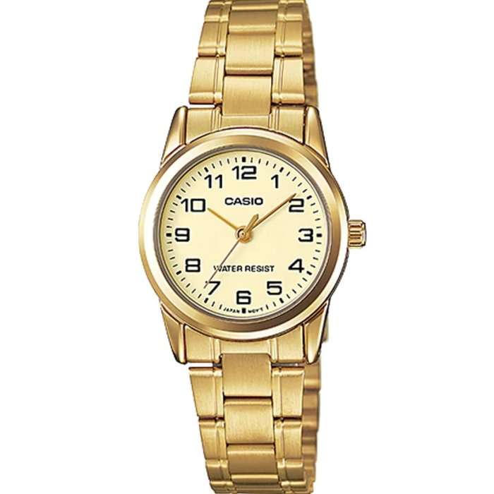 CASIO COLLECTION LADY 3H, GOLD - CHAMPAGNE (LTP-V001G-9BUDF)