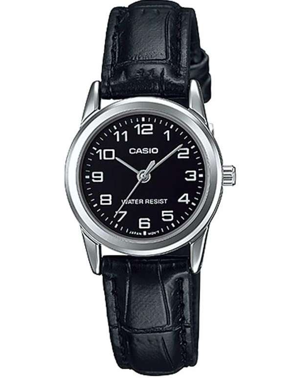 CASIO COLLECTION LADY 3H, LEATHER - BLACK (LTP-V001L-1BUDF)