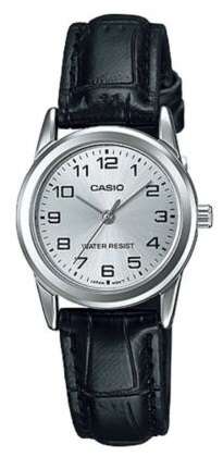 CASIO COLLECTION LADY 3H, LEATHER - SILVER (LTP-V001L-7BUDF)