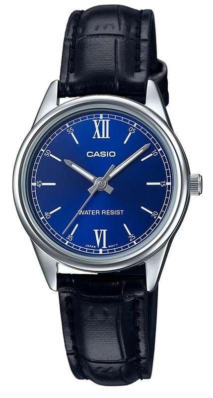 CASIO COLLECTION ONLY TIME LADY LEATHER - BLUE (LTP-V005L-2BUDF)