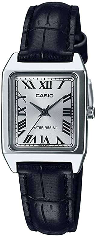 CASIO COLLECTION TANK, LEATHER - SILVER (LTP-V007L-7B1UDF)
