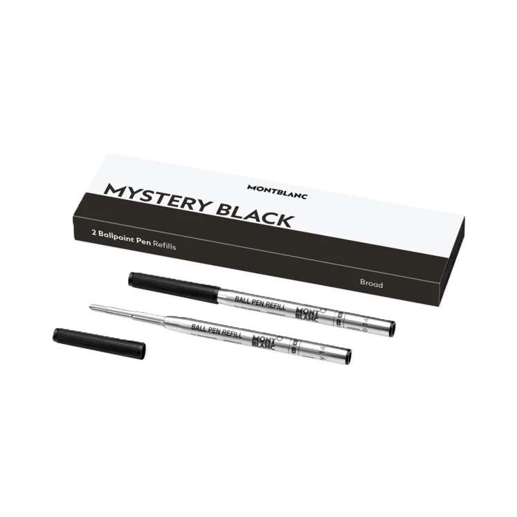 MONTBLANC MISTERY BLACK -  BALLPOINT PEN REFILLS - BROAD -2 PCS (MB128212)