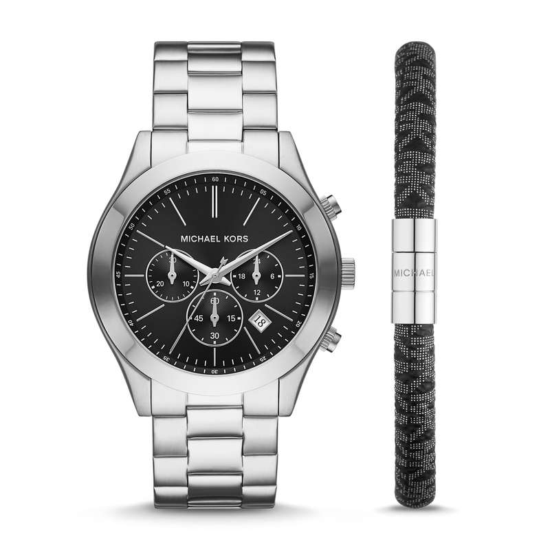 Michael Kors Slim Runway Men's Jewellery Set - Watch & Bracelet (MK1056SET)