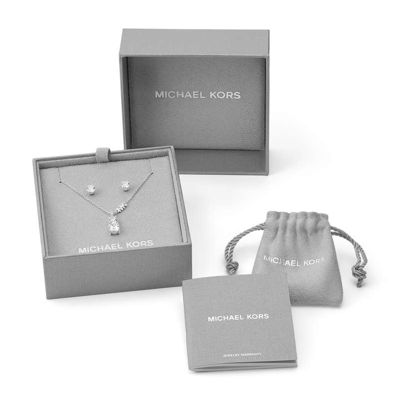 MICHAEL KORS PREMIUM SILVER COLLECTION MKC1545AN040 Special Pack Necklace + Earrings (MKC1545AN040)