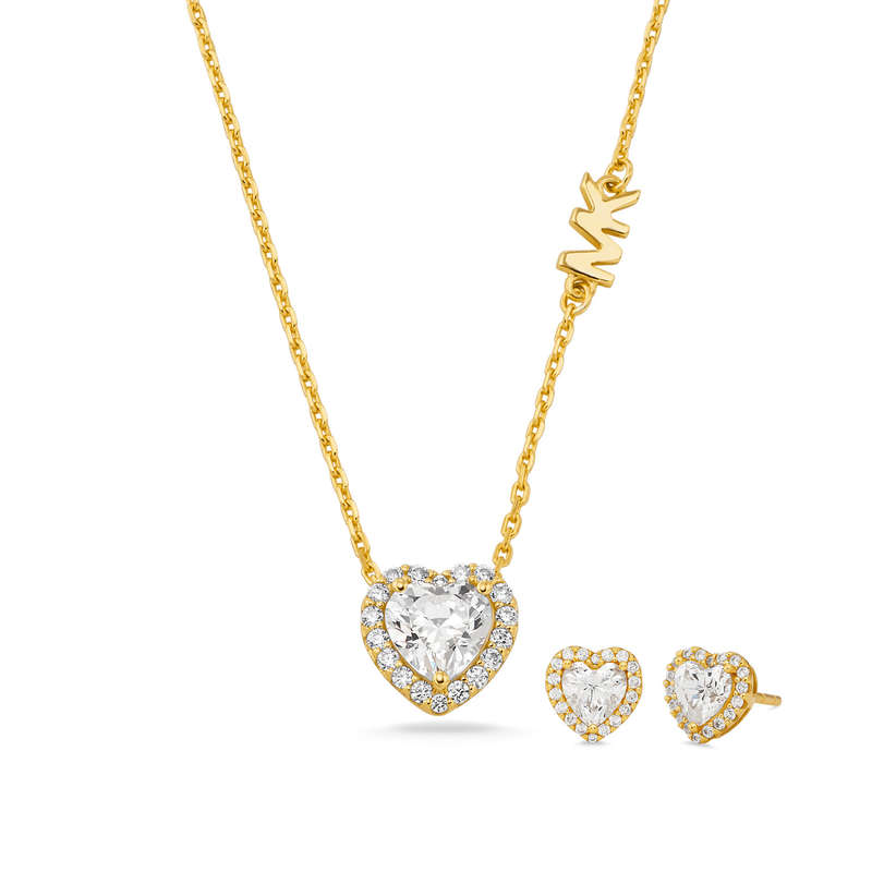 MICHAEL KORS PREMIUM SILVER COLLECTION BRILLANCE - Special Pack Necklace + Earrings (MKC1678SET)