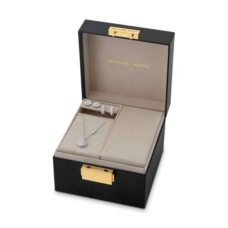 MICHAEL KORS PREMIUM SILVER COLLECTION BRILLIANCE Special Pack + 2 Pairs Earrings (MKC1700SET)