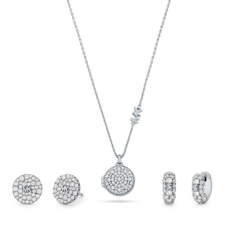 MICHAEL KORS PREMIUM SILVER COLLECTION BRILLIANCE Special Pack + 2 Pairs Earrings (MKC1700SET)
