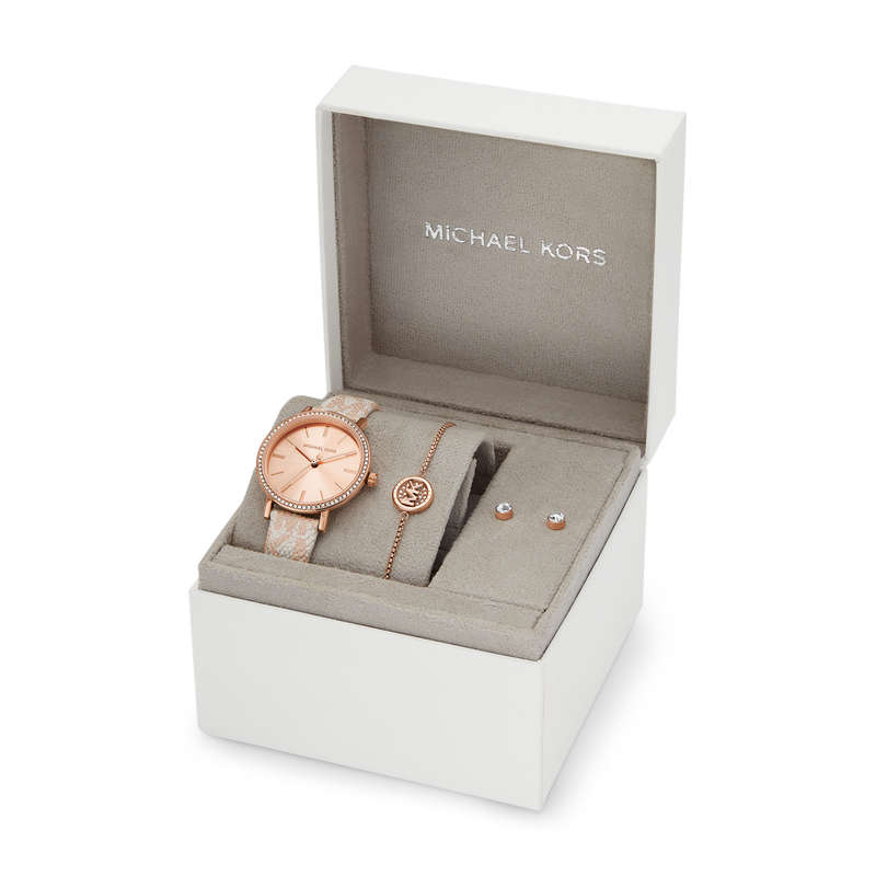 Michael Kors Women's Jewellery Set - Watch, Bracelet & Earrings (MKO9002SET) - Addyson Collection
