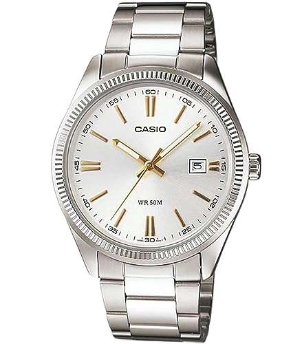 CASIO COLLECTION DATE - SILVER, GOLD INDEXES (MTP-1302D-7A2VDF)