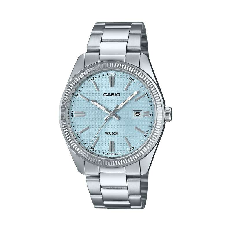 CASIO COLLECTION DATE - GOLF BALL DIAL - LIGHT BLUE (MTP-1302PE-2AVEF)
