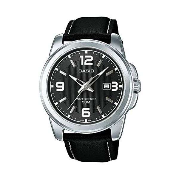 CASIO COLLECTION BOLD DATE - LEATHER, BLACK (MTP-1314PL-8AVEF)