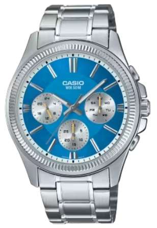 CASIO COLLECTION MULTIFUNCTION CALENDAR - LIGHT BLUE (MTP-1375D-2A2VDF)