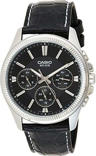 CASIO DAY DATE MULTIFUNCTION, LEATHER - BLACK (MTP-1375L-1AVDF)