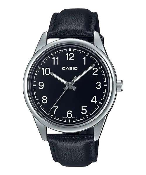 CASIO COLLECTION CASUAL , LEATHER - BLACK (MTP-V005L-1B4UDF)