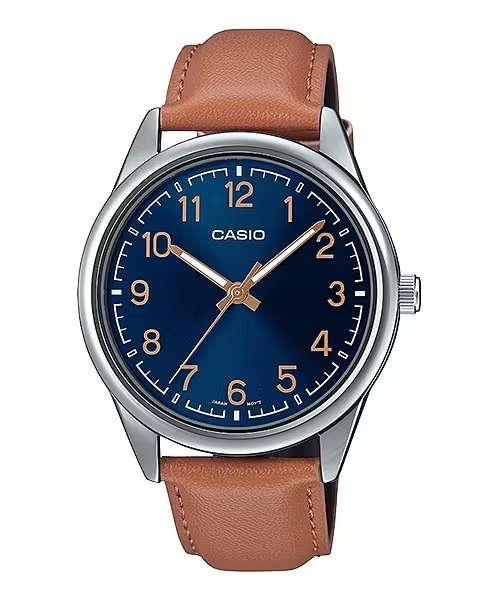 CASIO COLLECTION CASUAL , LEATHER - BLUE (MTP-V005L-2B4UDF)