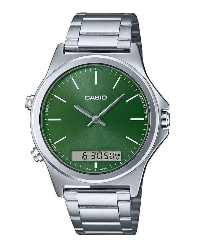CASIO COLLECTION ANA-DIGIT ALARM - FOREST GREEN (MTP-VC01D-3EUDF)