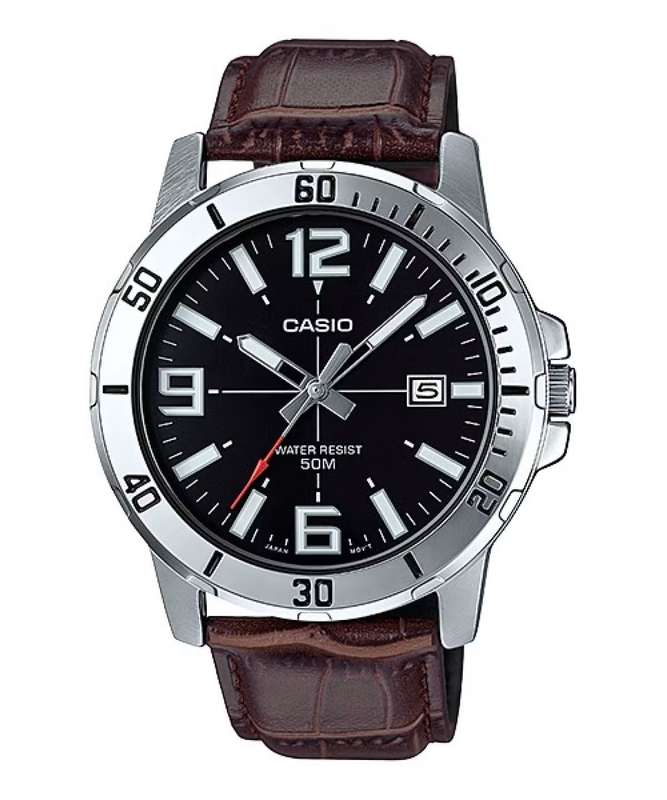 CASIO SPORT COLLECTION DIVER 50M LEATHER - BROWN (MTP-VD01L-1BVUDF)
