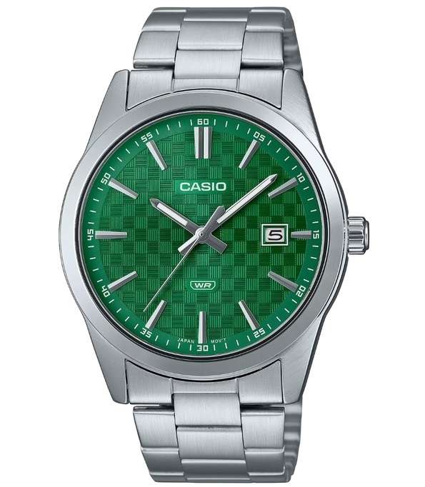 CASIO COLLECTION DATE - CARBON LOOK - GREEN (MTP-VD03D-3A1UDF)