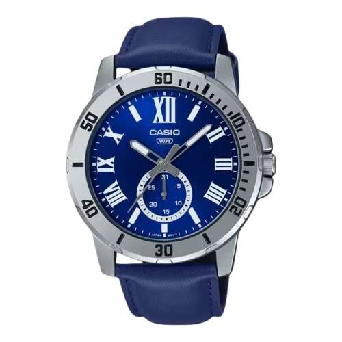 CASIO COLLECTION DIVER DATE LEATHER - BLUE (MTP-VD200L-2BUDF)