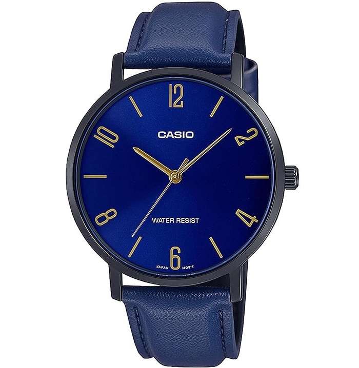 CASIO COLLECTION MINIMAL, LEATHER - BLUE (MTP-VT01BL-2BUDF)