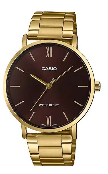 CASIO COLLECTION MINIMAL GOLD - BROWN (MTP-VT01G-5BUDF)