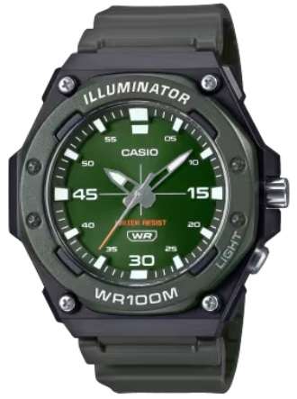 CASIO SPORT DIVER - ILLUMINATOR WR 100MT - ARMY GREEN (MW-620H-3AVDF)
