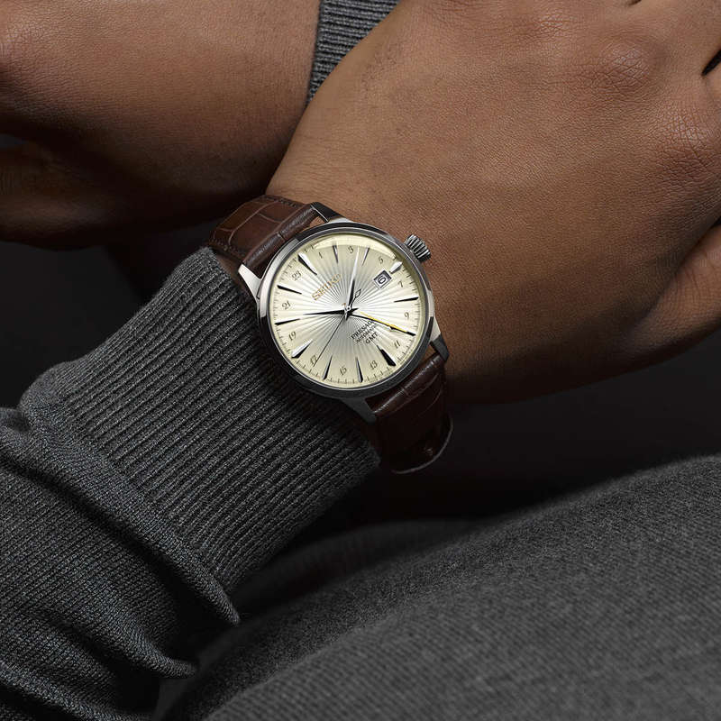 SEIKO PRESAGE COCKTAIL AUTOMATIC - LEATHER, CREAM (SSK041J1)