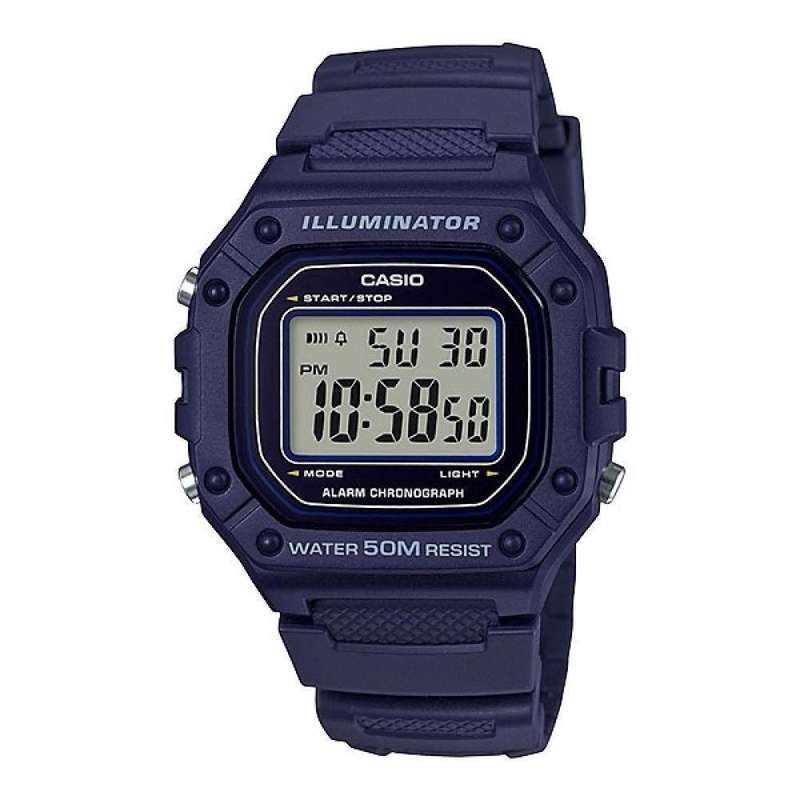 âCASIO TIMELESS COLLECTION SPORT ILLUMINATOR WR 50M, ALARM, CHRONOGRAPH - BLUE (W-218H-2AVDF)