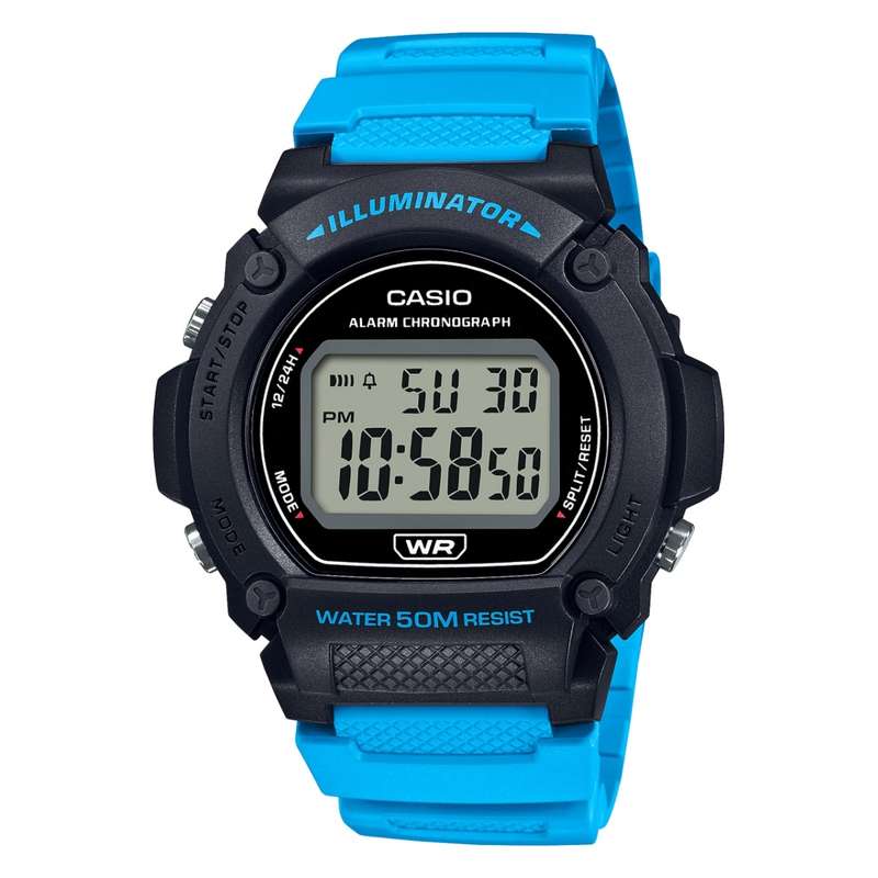 CASIO TIMELESS COLLECTION SPORT- ILLUMINATOR, WR 50M, ALARM, CHRONOGRAPH - BLACK (Brilliant color...
