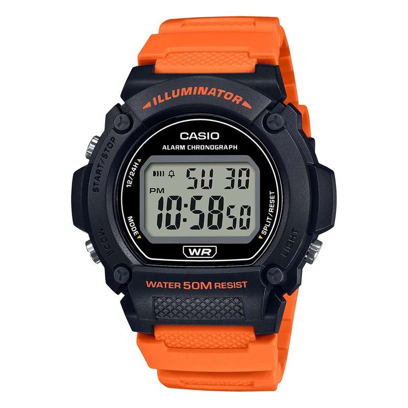 CASIO TIMELESS COLLECTION SPORT- ILLUMINATOR, WR 50M, ALARM, CHRONOGRAPH - BLACK (Brilliant color...
