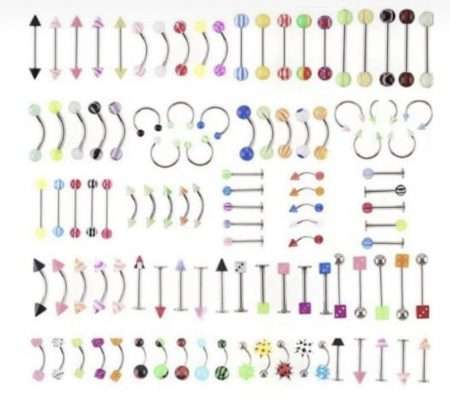 Brand New Piercing Jewelry 105 pcs set