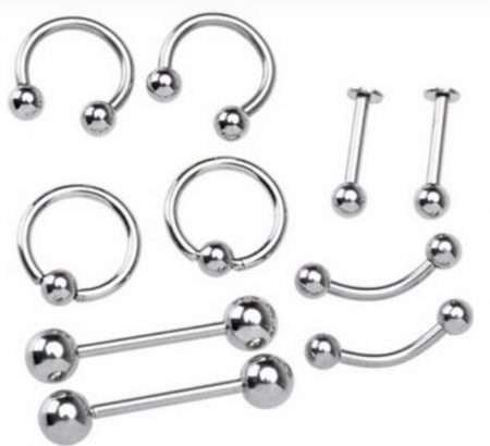 Piercing Jewelry 10 pcs Stainless Steel