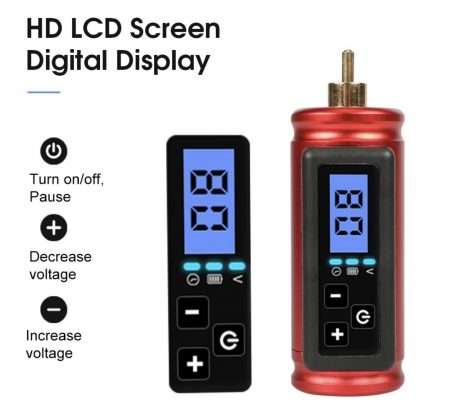 Wireless Tattoo Power Supply RCA Connector for Rotary Pen Machine 1500mah