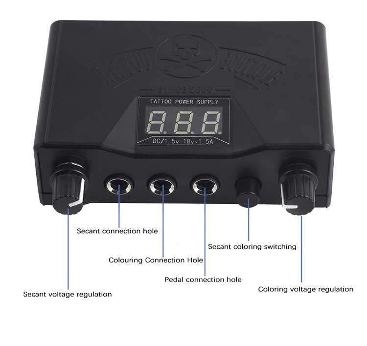 Dual Power Supply Professional Skull Mini Dual Digital LCD Tattoo Power Supply